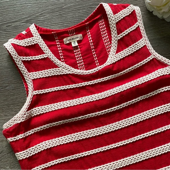 Red White Striped Dress Medium - Picture 3 of 4